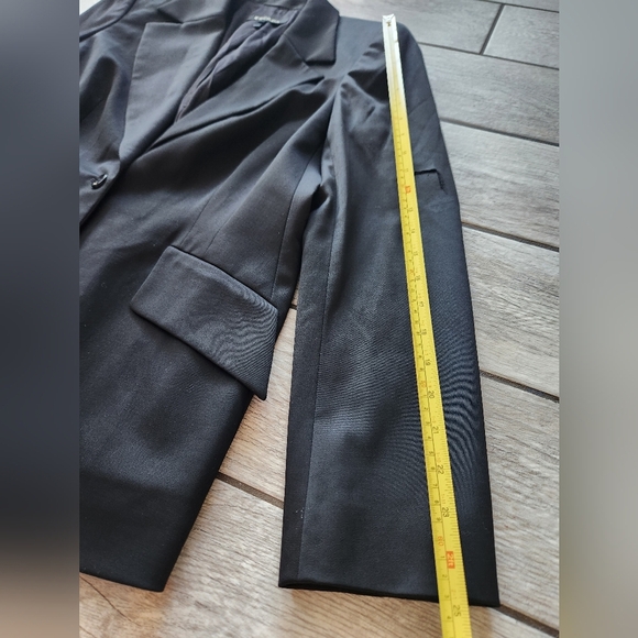 ESCADA Wool Black Blazer Women's Sz 42 Large Stretch Business Jacket 1 button - Picture 11 of 16